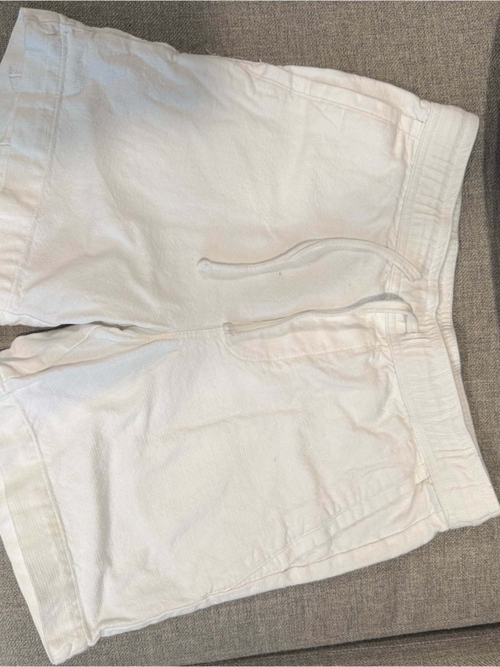 Zara White Drawstring Athletic Shorts